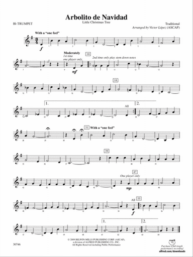 Arbolito de Navidad: 1st B-flat Trumpet