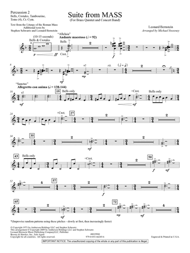 Suite from Mass (arr. Michael Sweeney) - Percussion 2