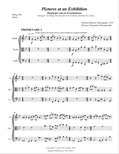 Mussorgsky: Pictures at an Exhibition for String Trio