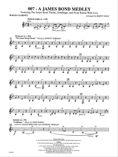 007 -- A James Bond Medley: B-flat Bass Clarinet