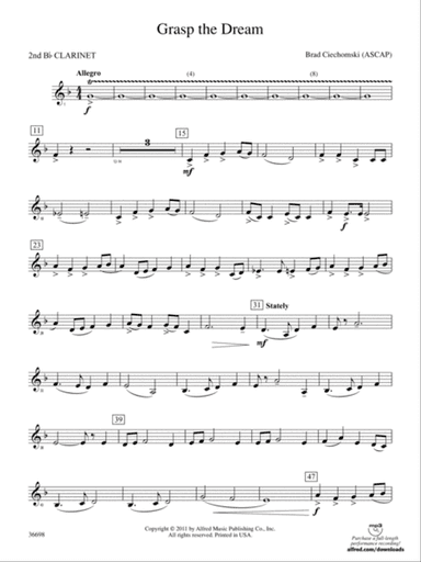 Grasp the Dream: 2nd B-flat Clarinet