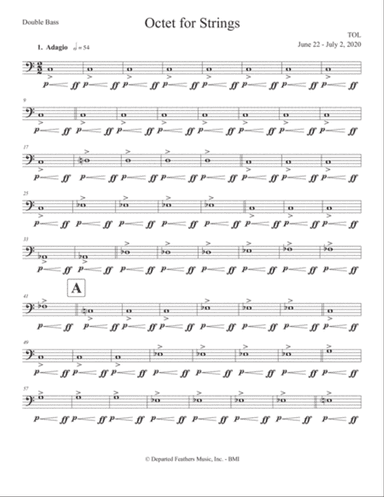 Octet for Strings (2020) double bass part