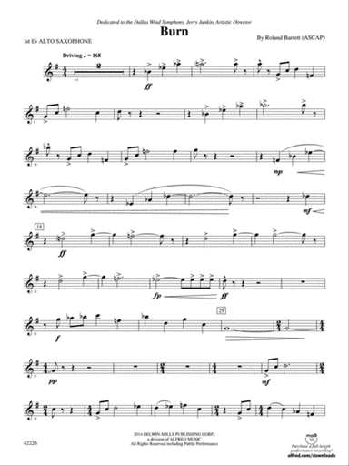 Burn: E-flat Alto Saxophone