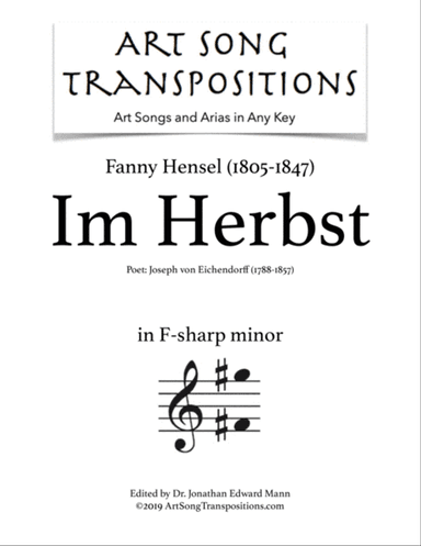 HENSEL: Im Herbst (transposed to F-sharp minor)