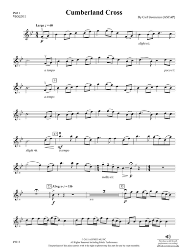 Cumberland Cross: Part 1 - Violin I