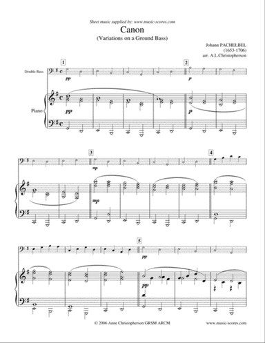 Pachelbel's Canon - Double Bass and Piano