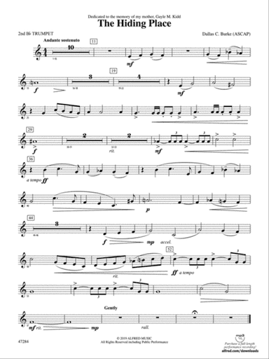 The Hiding Place: 2nd B-flat Trumpet