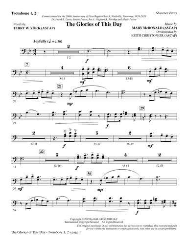 The Glories of This Day - Trombone 1 & 2