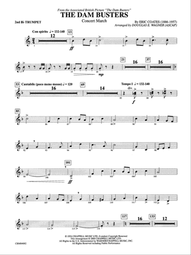 The Dam Busters Concert March: 2nd B-flat Trumpet
