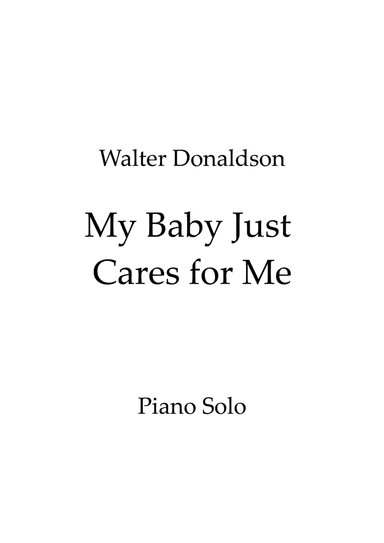 My Baby Just Cares For Me