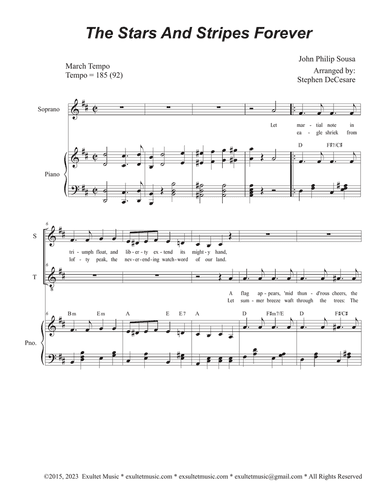 The Stars and Stripes Forever (2-part choir - (Soprano and Tenor)