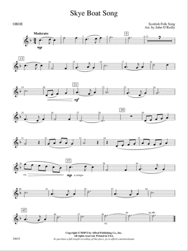 Skye Boat Song: Oboe