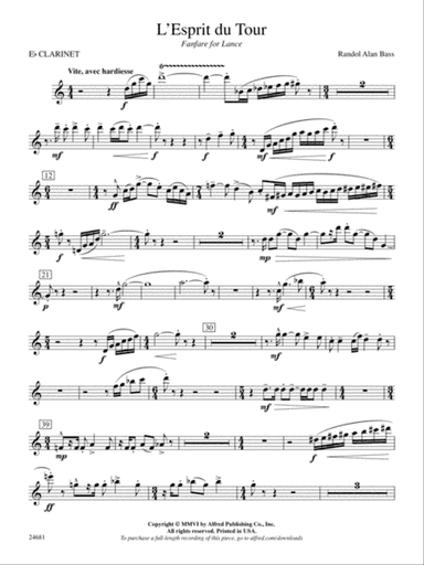 L'Esprit du Tour: A Fanfare for Lance: E-flat Soprano Clarinet
