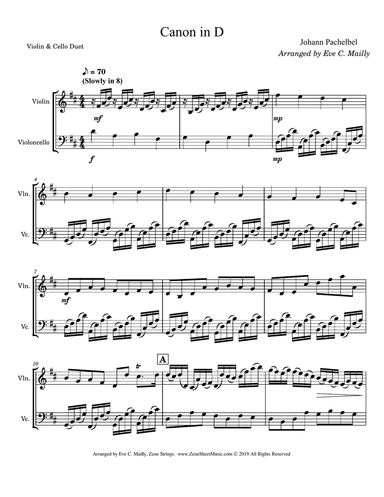 Canon in D (Violin & Cello Duet)