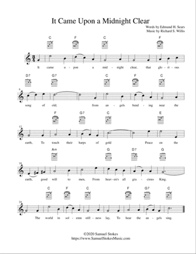 It Came Upon a Midnight Clear (It Came Upon the Midnight Clear) - lead sheet in C major