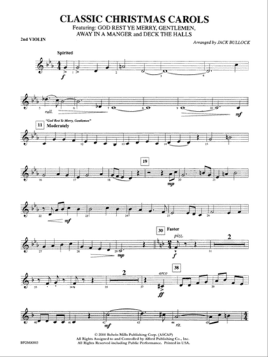 Classic Christmas Carols: 2nd Violin