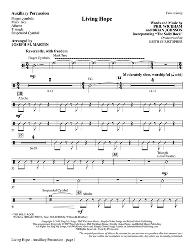 Living Hope (arr. Joseph M. Martin) - Aux. Perc.