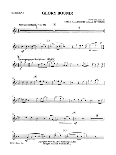 Glory Bound!: B-flat Tenor Saxophone