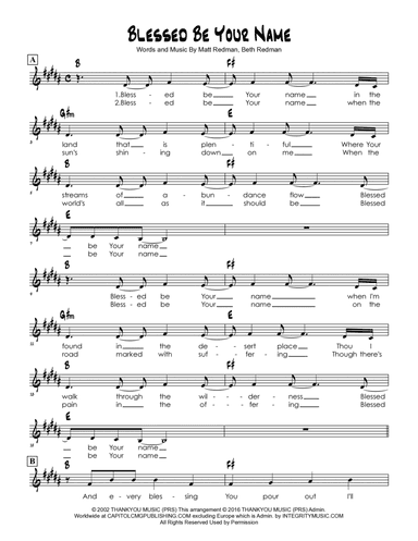 Blessed Be Your Name