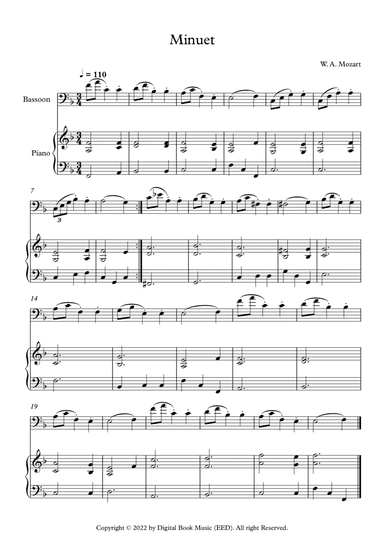 Minuet (In F Major) - Wolfgang Amadeus Mozart (Bassoon + Piano)
