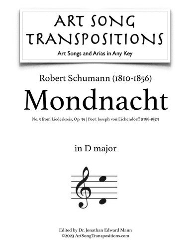 SCHUMANN: Mondnacht, Op. 39 no. 5 (transposed to D major)