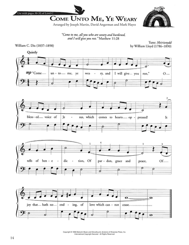 Come To Me, Ye Weary