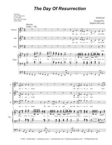 The Day Of Resurrection (Vocal Trio (SAB) - Organ accompaniment)