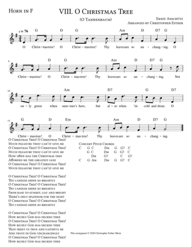 O Christmas Tree for Horn in F