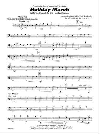Holiday March (A Concert March for the Holiday Season): WP 1st B-flat Trombone B.C.