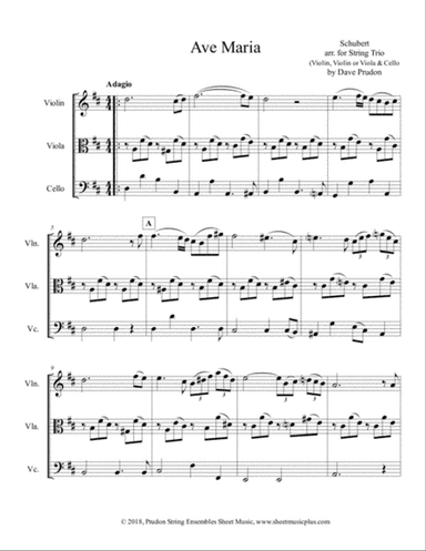 Shubert Ave Maria for String Trio