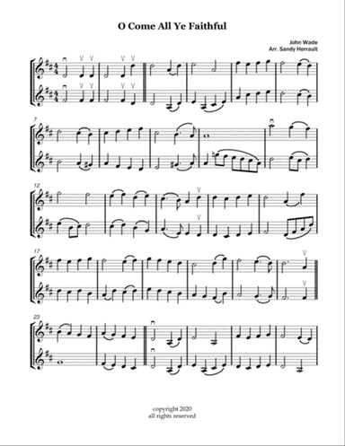 O Come All Ye Faithful, for Violin Duet