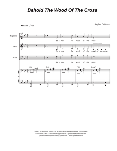 Behold The Wood Of The Cross (SAB)