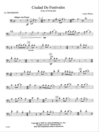 Ciudad de Festivales: 1st Trombone