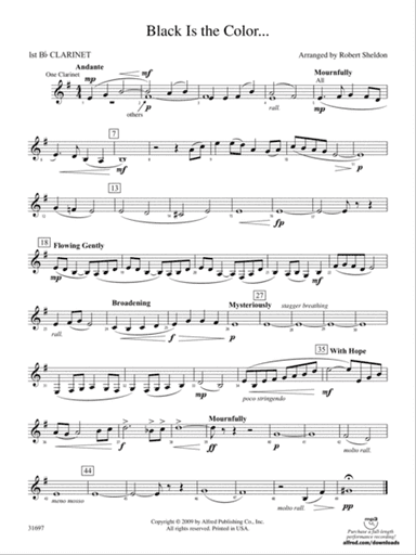 Black Is the Color...: 1st B-flat Clarinet