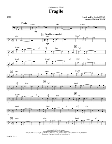 Fragile (arr. Mac Huff) - Bass