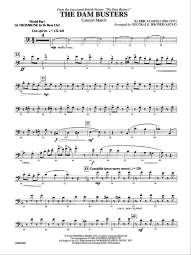 The Dam Busters Concert March: WP 1st B-flat Trombone B.C.