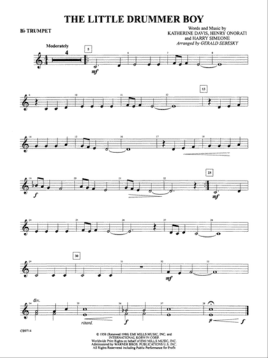 The Little Drummer Boy: 1st B-flat Trumpet