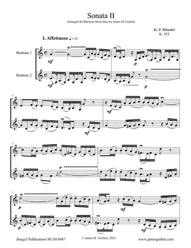 Handel: Sonata No. 2 for Baritone Horn Duo