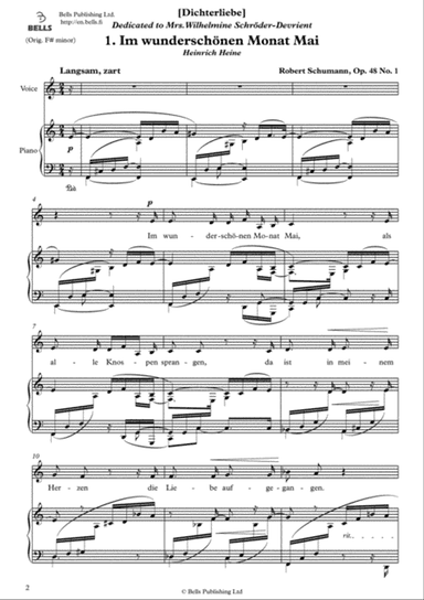 Im wunderschonen Monat Mai, Op. 48 No. 1 (A minor)