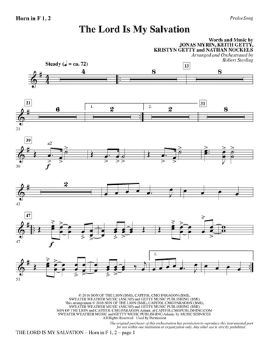 The Lord Is My Salvation - F Horn 1 & 2