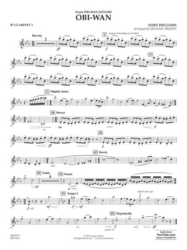 Obi-Wan (arr. Michael Brown) - Bb Clarinet 1