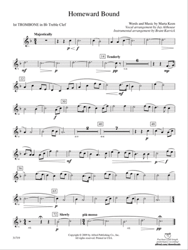 Homeward Bound: (wp) 1st B-flat Trombone T.C.