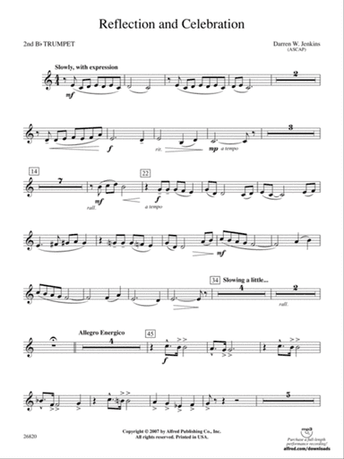 Reflection and Celebration: 2nd B-flat Trumpet