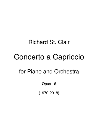 Concerto a Capriccio (Concerto on a Lark) for Piano and Orchestra (Complete Full Score and Instrume
