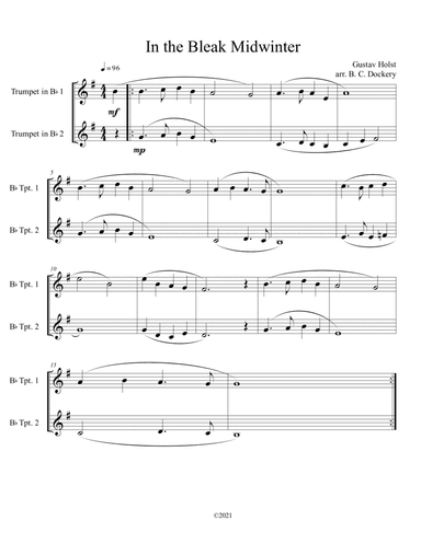 In the Bleak Midwinter (Trumpet Duet)