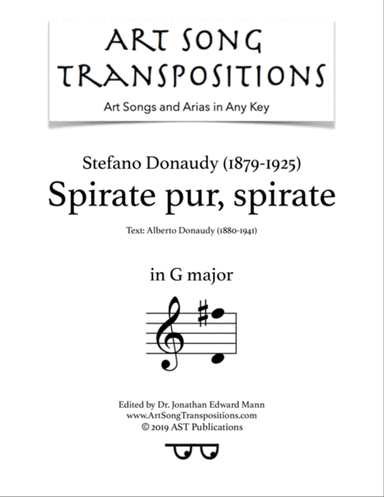 DONAUDY: Spirate pur, spirate (transposed to G major)
