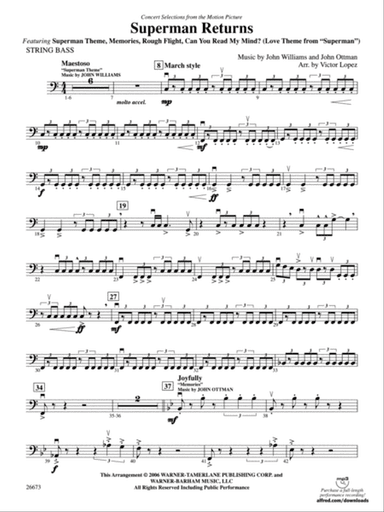 Superman Returns, Concert Selections from: String Bass