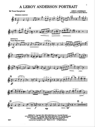 Leroy Anderson Portrait: B-flat Tenor Saxophone