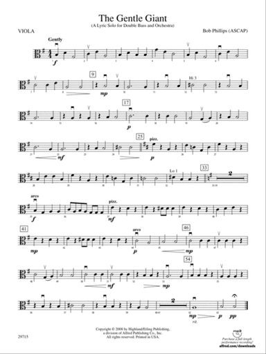 The Gentle Giant (A Lyric Solo for Double Bass and Orchestra): Viola