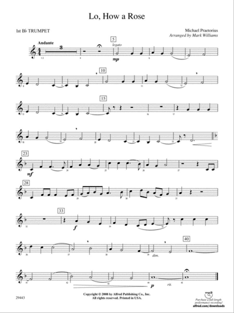 Lo, How a Rose: 1st B-flat Trumpet